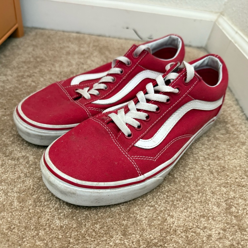 Vans Red and White Women's Shoes